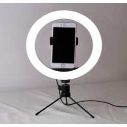 RING LIGHT LS-260 10.0" CON SOPORTE MINI TRÍPODE Y SOPORTE PARA TELÉFONO NEGRO RING LIGHT LS-260 10.0" CON SOPORTE MINI TRÍPODE Y SOPORTE PARA TELÉFONO NEGRO